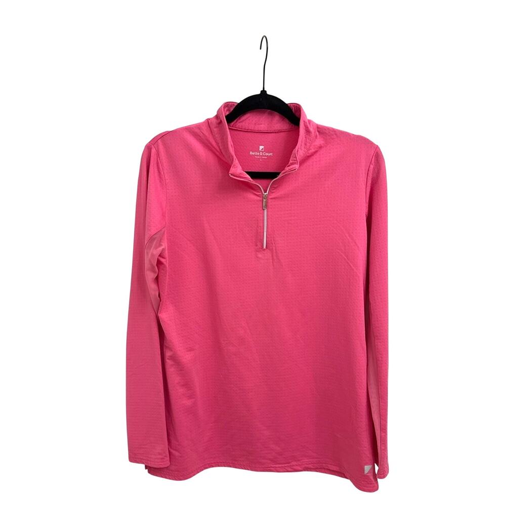 Bette & Court Pullover Athletic Quarter Zip Athletic Long Sleeve Pink Large